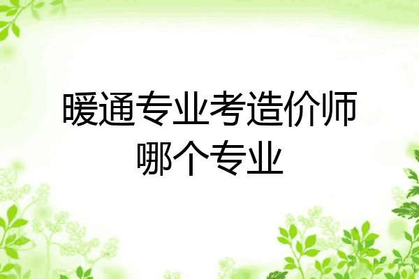 暖通专业考造价师哪个专业