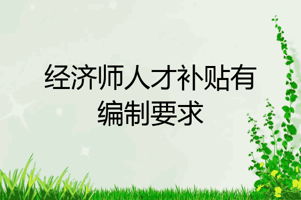 经济师人才补贴有编制要求