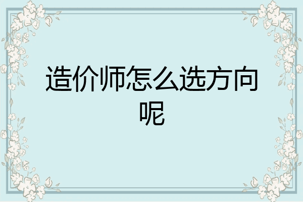 造价师怎么选方向呢