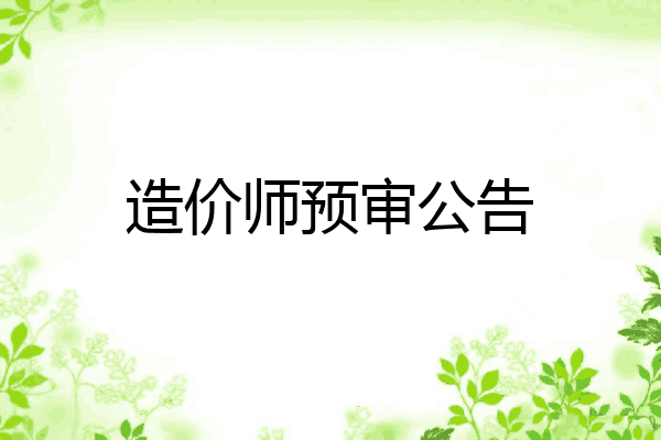 造价师预审公告