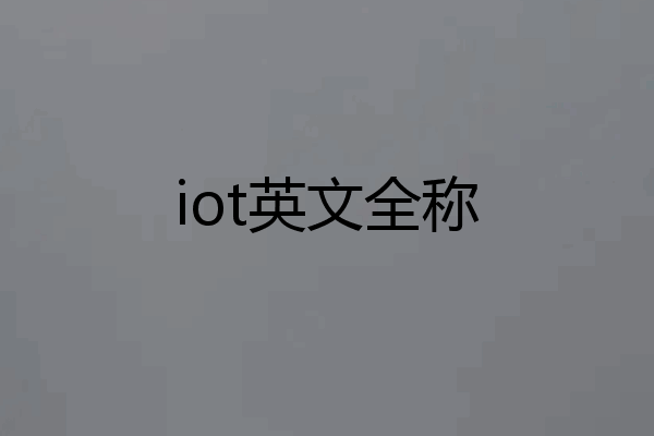 iot英文全称