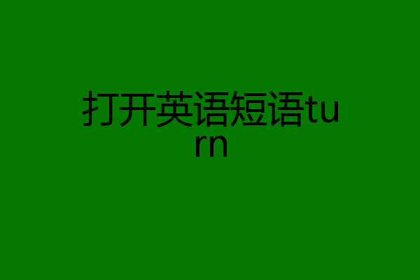 打开英语短语turn