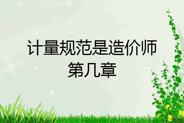 计量规范是造价师第几章