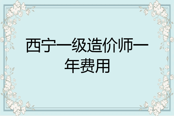 西宁一级造价师一年费用