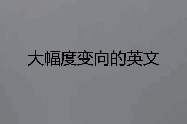 大幅度变向的英文