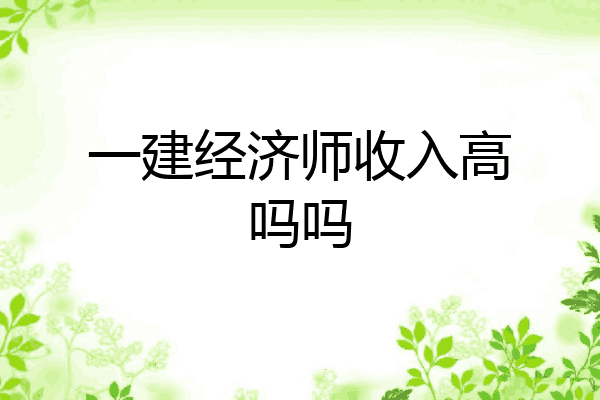 一建经济师收入高吗吗