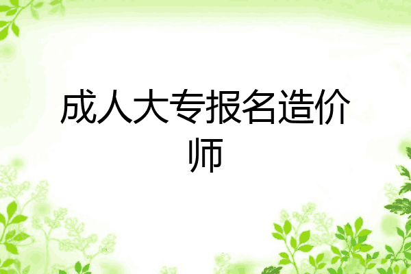 成人大专报名造价师