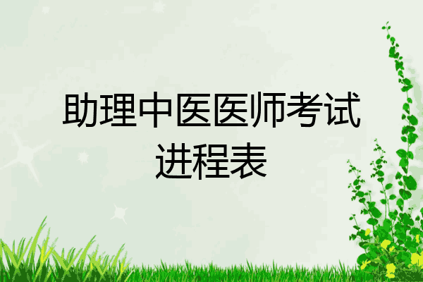助理中医医师考试进程表