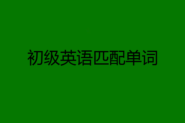 初级英语匹配单词