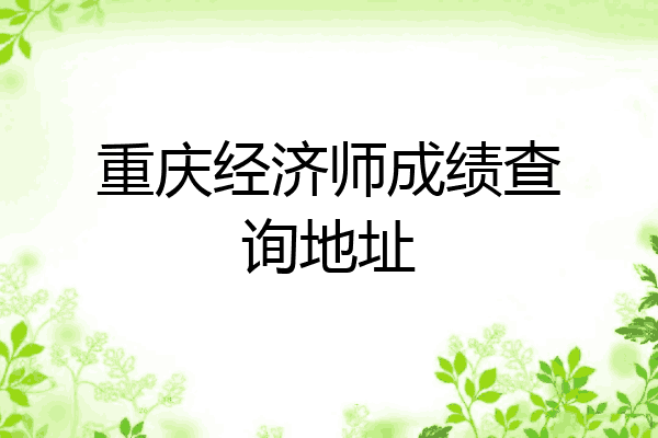 重庆经济师成绩查询地址