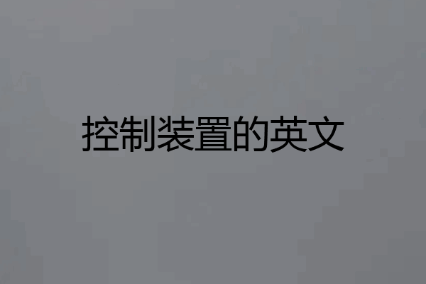控制装置的英文