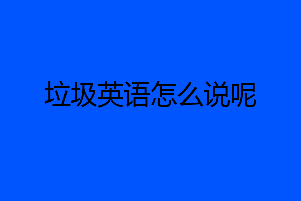 垃圾英语怎么说呢