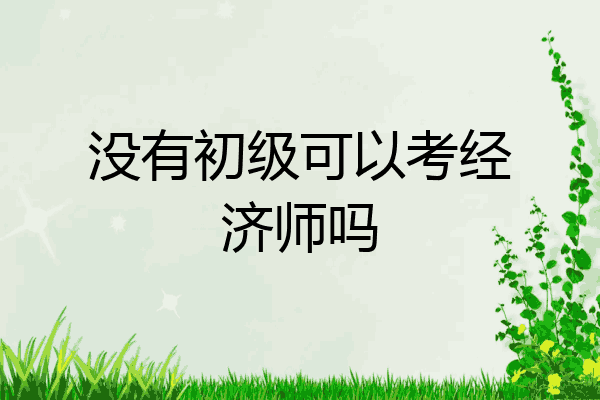 没有初级可以考经济师吗