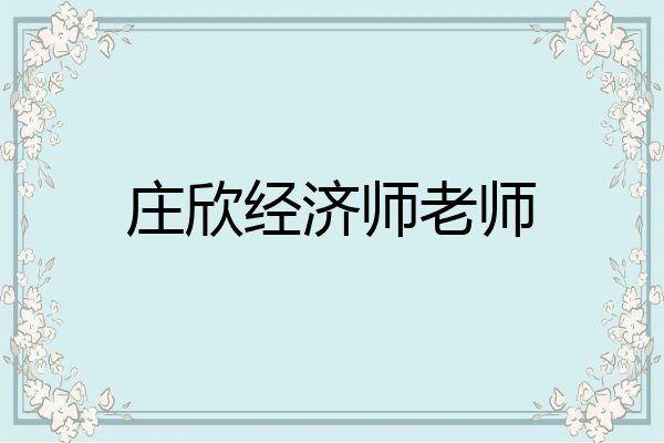 庄欣经济师老师