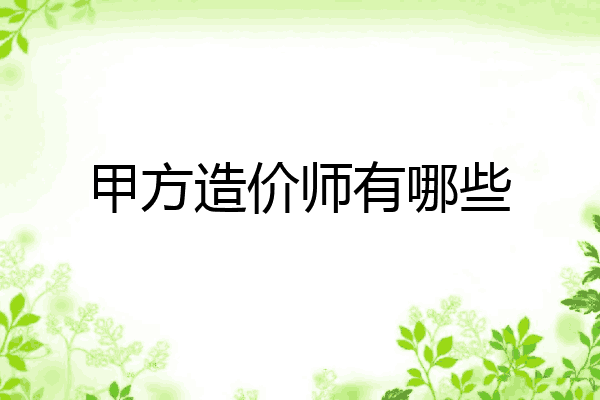 甲方造价师有哪些