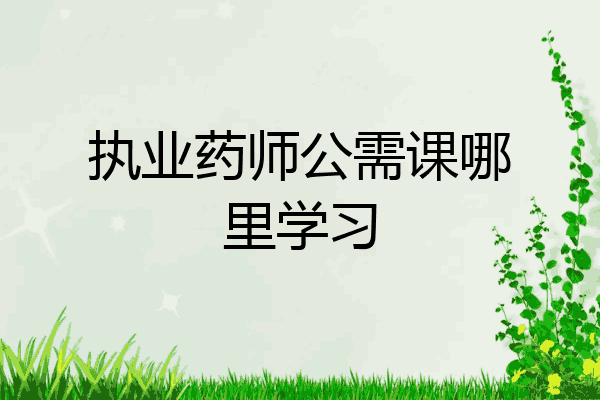 执业药师公需课哪里学习