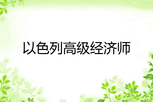 以色列高级经济师