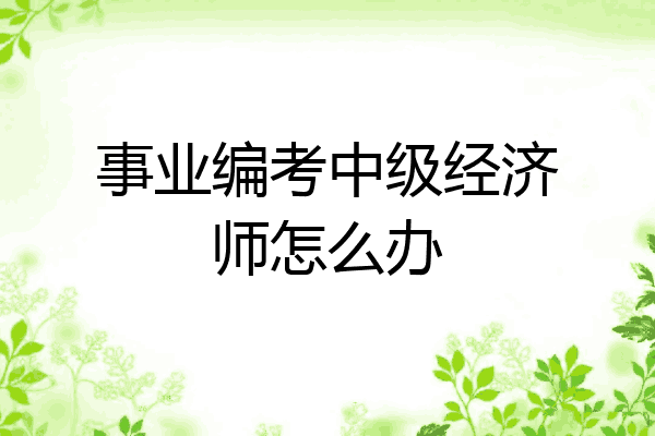 事业编考中级经济师怎么办