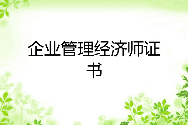 企业管理经济师证书