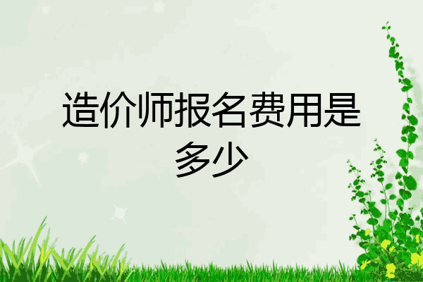 造价师报名费用是多少