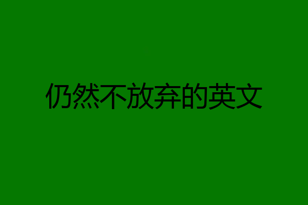 仍然不放弃的英文