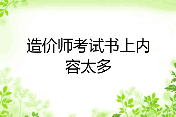 造价师考试书上内容太多