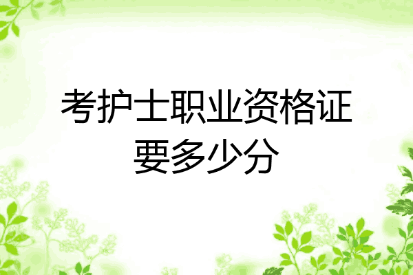 考护士职业资格证要多少分
