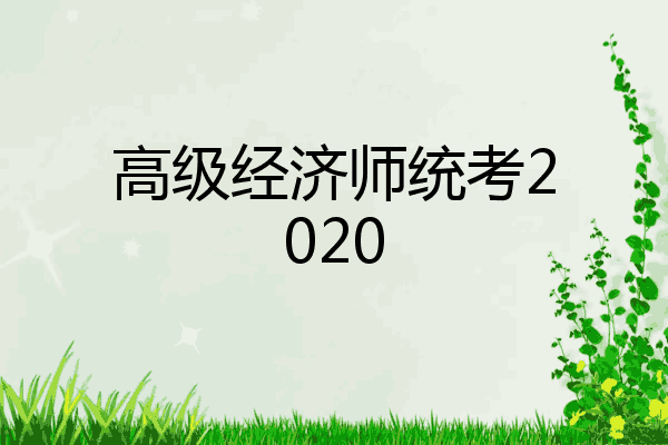 高级经济师统考2020