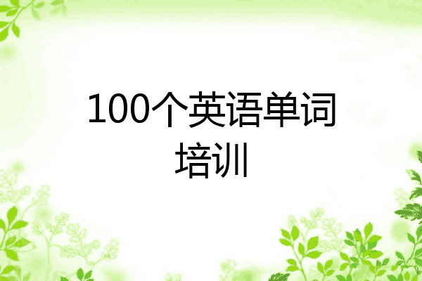 100个英语单词培训