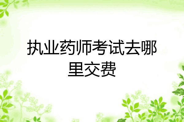 执业药师考试去哪里交费