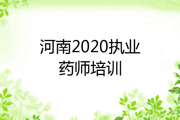河南2020执业药师培训