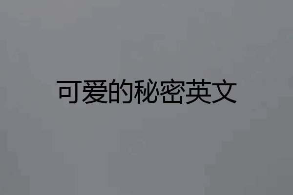 可爱的秘密英文