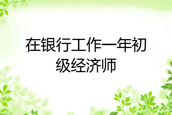 在银行工作一年初级经济师