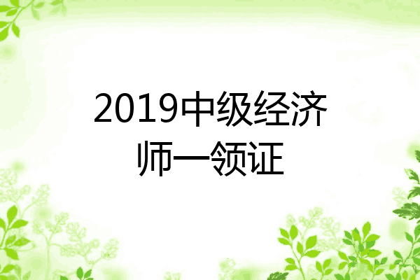2019中级经济师一领证