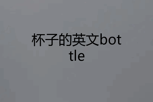 杯子的英文bottle