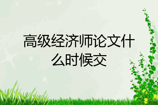 高级经济师论文什么时候交