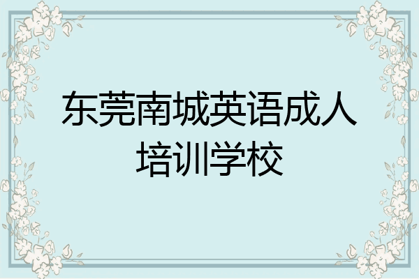 东莞南城英语成人培训学校
