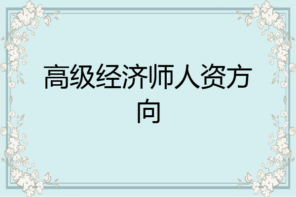 高级经济师人资方向