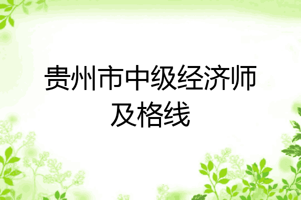 贵州市中级经济师及格线
