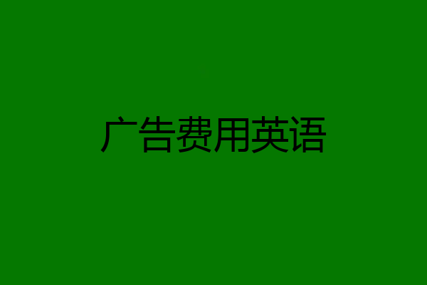广告费用英语