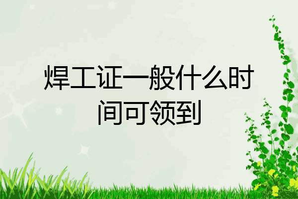 焊工证一般什么时间可领到