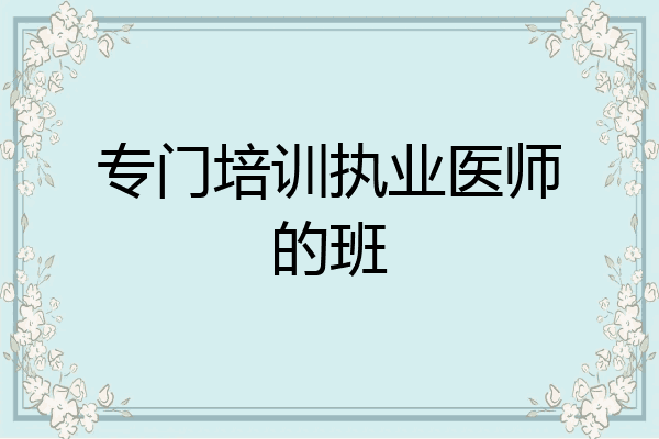 专门培训执业医师的班
