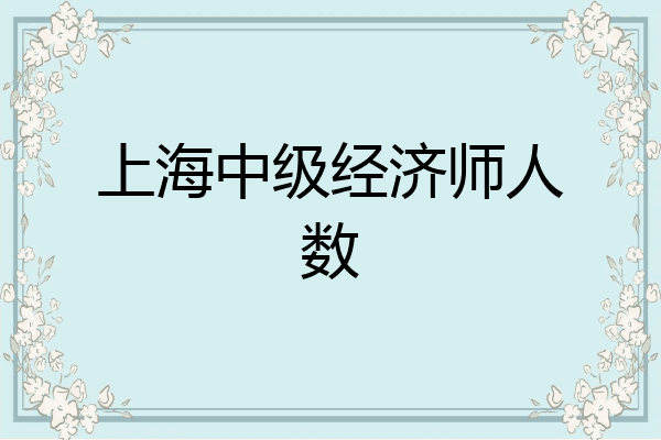 上海中级经济师人数