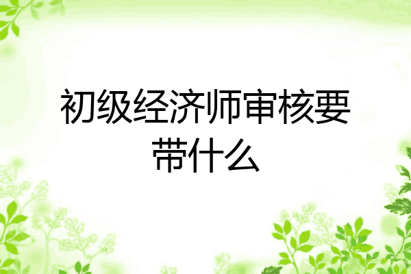 初级经济师审核要带什么