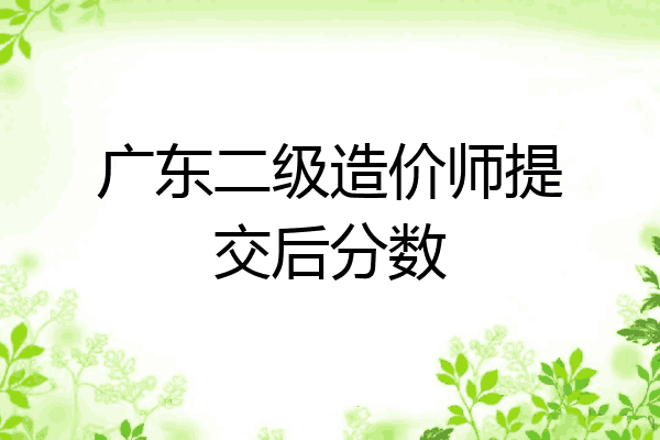 广东二级造价师提交后分数