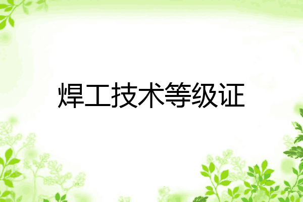 焊工技术等级证