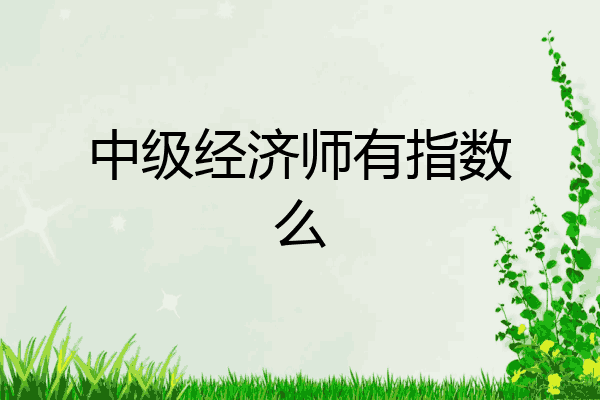 中级经济师有指数么