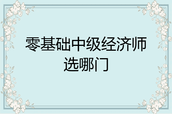 零基础中级经济师选哪门