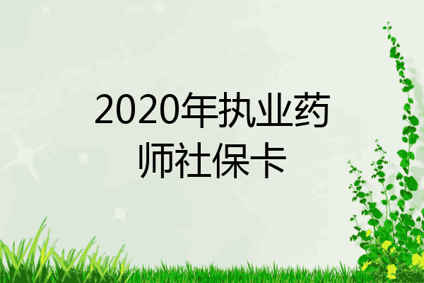 2020年执业药师社保卡