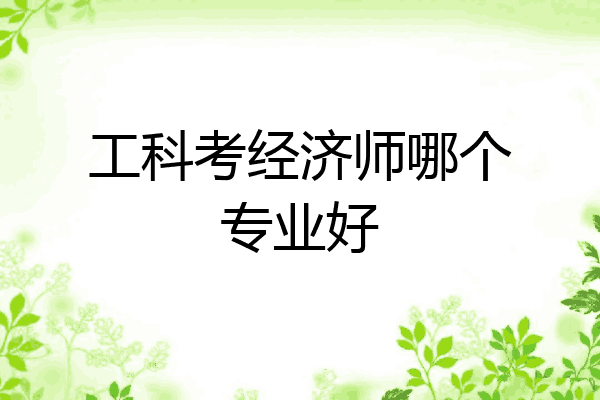 工科考经济师哪个专业好
